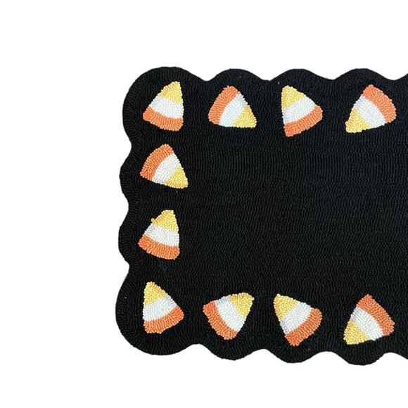LOLOI Halloween Candy Corn Hooked Accent Rug 20x60 Scalloped Home Decor New - Picture 6 of 13